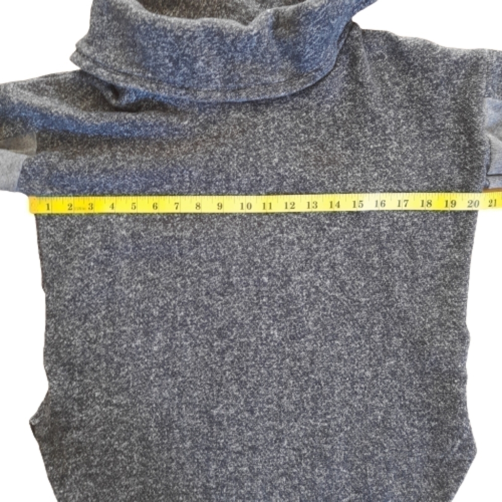 TOMMY HILLFIGER LUX Sweater elbow patch Grey Womens  Medium Cowl neckline - Picture 9 of 12
